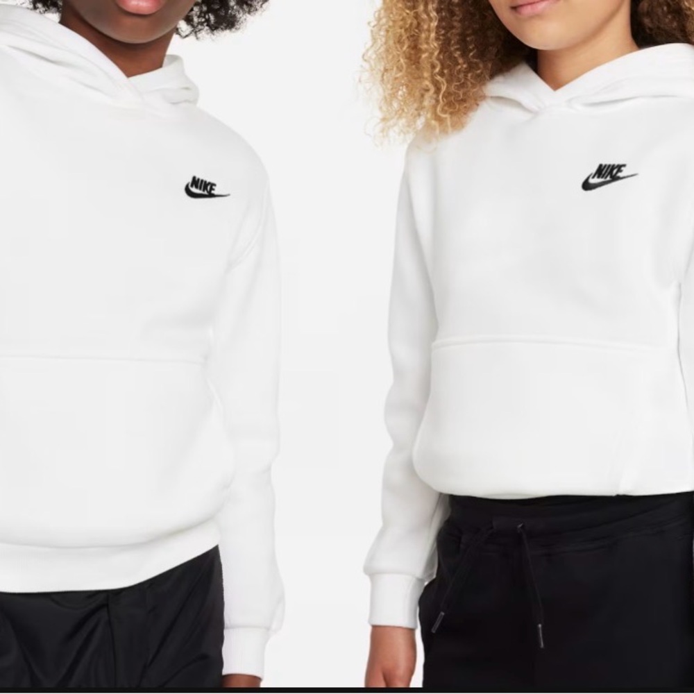Nike White Hoodie with Black Swoosh